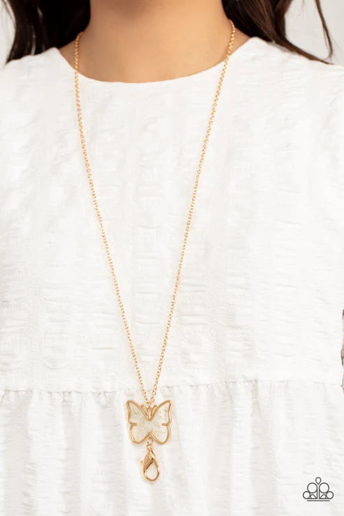 Paparazzi ♥ Gives Me Butterflies - Gold ♥ Lanyard