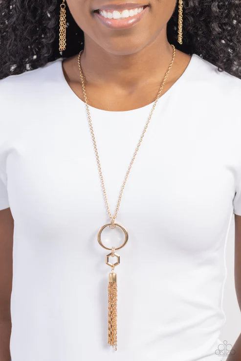 Paparazzi ♥ Tassel Tune - Gold ♥ Necklace