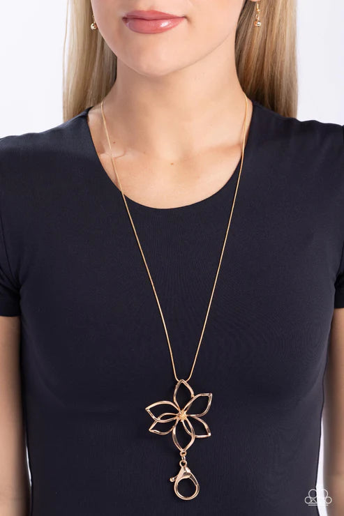 Paparazzi ♥ Flowering Fame - Gold ♥ Lanyard