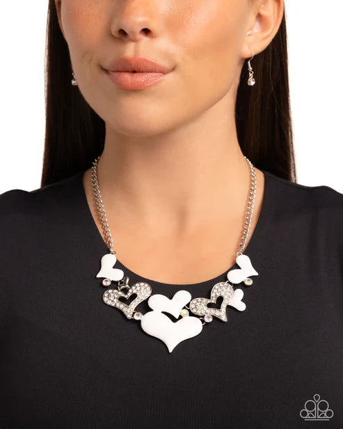 Paparazzi ♥ Room in My Heart for More - White ♥ Necklace