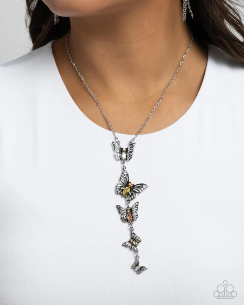 Paparazzi ♥ Aerial Addition - Yellow ♥ Necklace