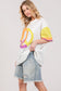 SAGE + FIG Color Block Peace Applique T-Shirt