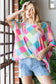 HOPELY Color Block Waffle Oversized T-Shirt