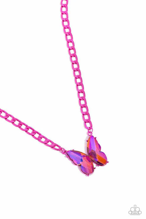 Paparazzi ♥ Fascinating Flyer - Pink ♥ Necklace