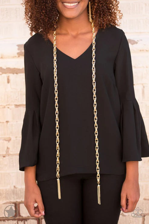 Paparazzi ♥ SCARFed for Attention - Gold ♥ Necklace