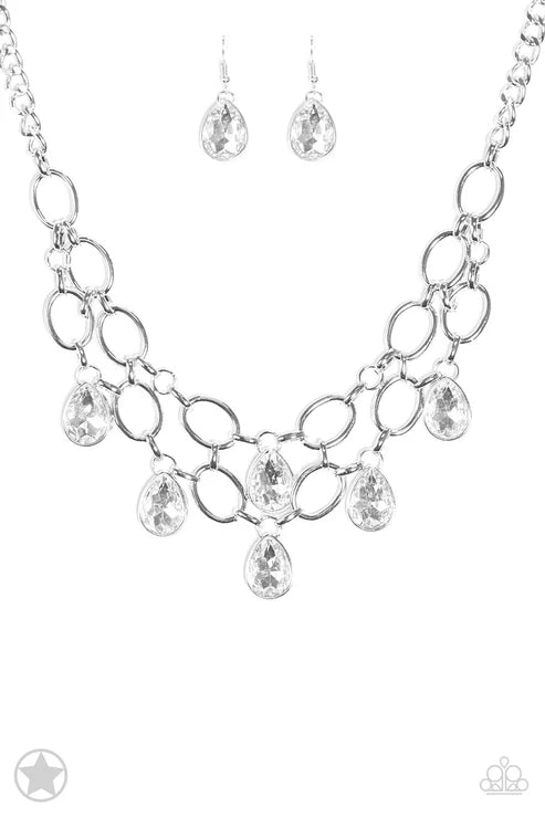 Paparazzi ♥ Show-Stopping Shimmer - White ♥ Necklace