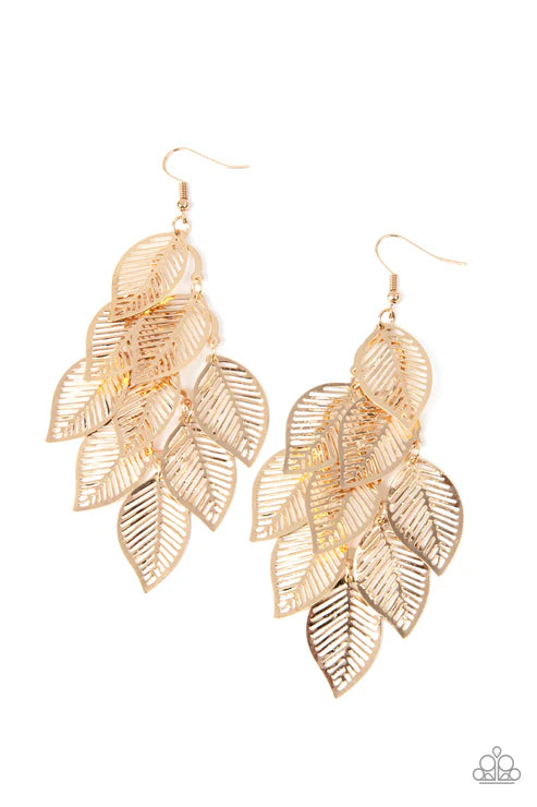 Paparazzi ♥ Limitlessly Leafy - Gold ♥ Earrings