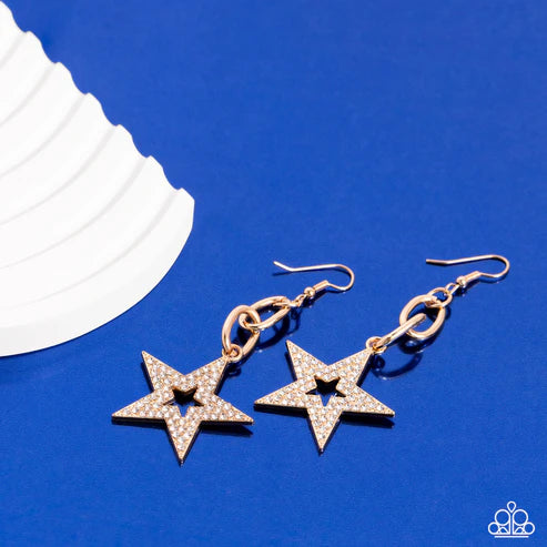 Paparazzi ♥ Cosmic Celebrity - Gold ♥ Earrings