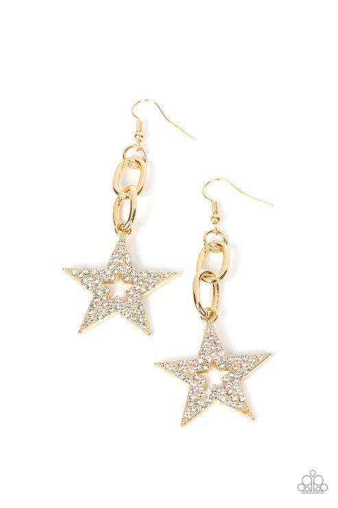 Paparazzi ♥ Cosmic Celebrity - Gold ♥ Earrings