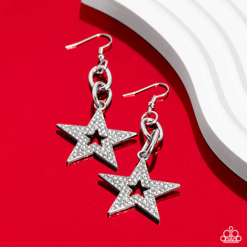 Paparazzi ♥ Cosmic Celebrity - White ♥ Earrings