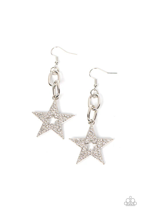 Paparazzi ♥ Cosmic Celebrity - White ♥ Earrings