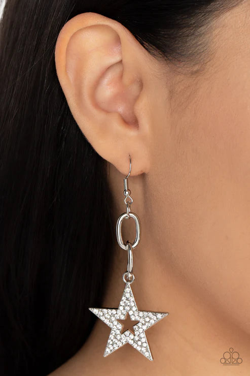 Paparazzi ♥ Cosmic Celebrity - White ♥ Earrings