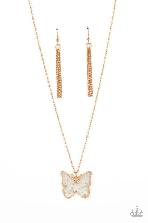 Paparazzi ♥ Gives Me Butterflies - Gold ♥ Necklace