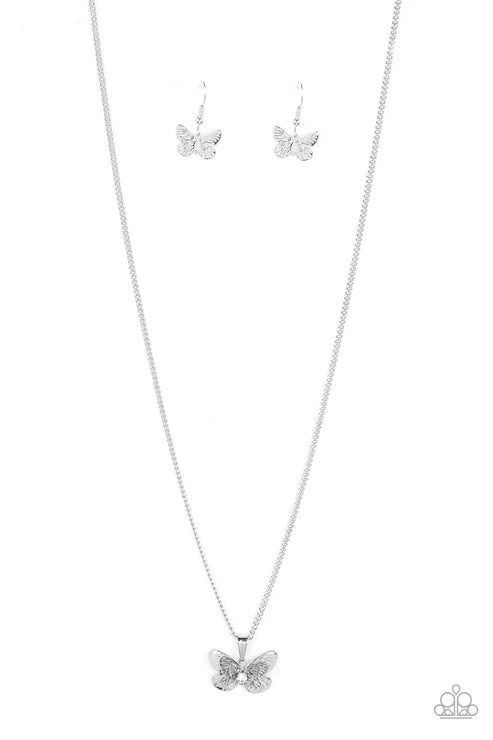 Paparazzi ♥ High-Flying Fashion - White ♥ Necklace