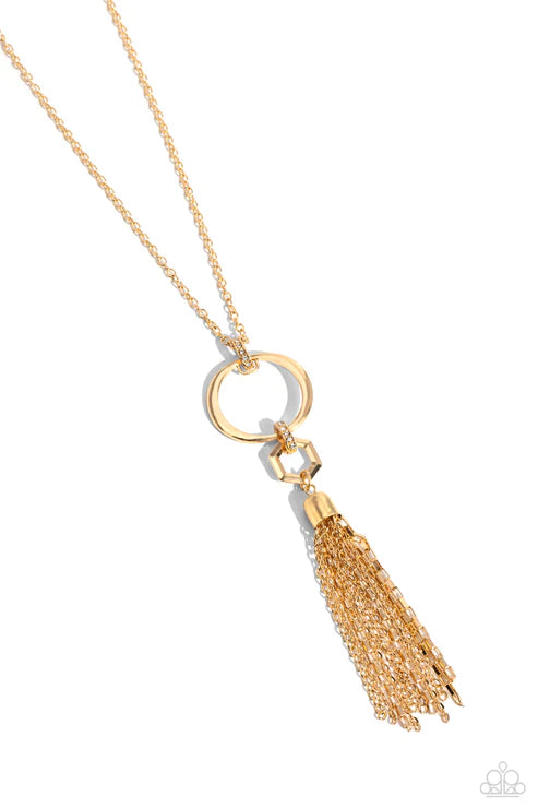 Paparazzi ♥ Tassel Tune - Gold ♥ Necklace