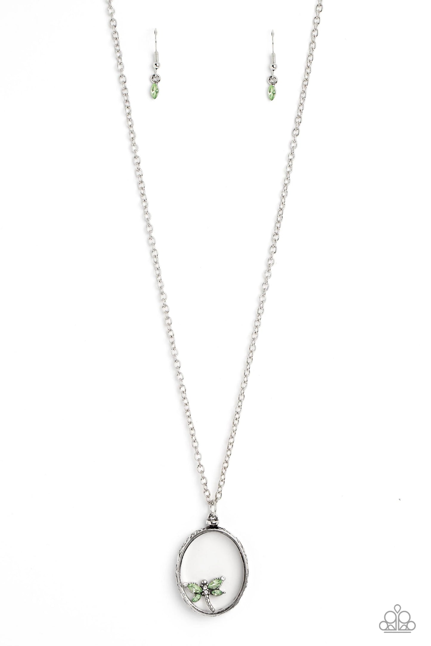 Paparazzi ♥ Dynamic Dragonfly - Green ♥ Necklace