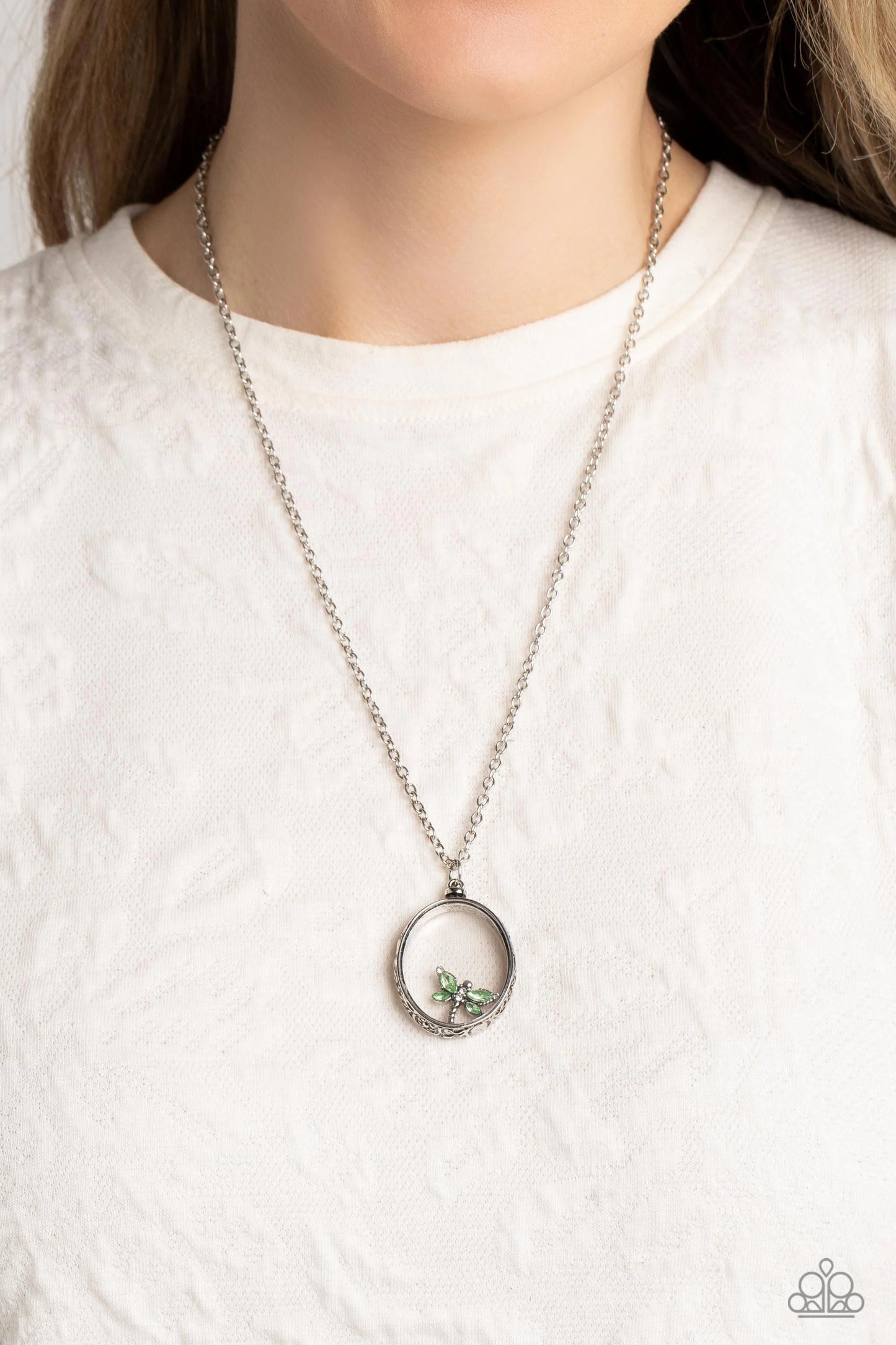 Paparazzi ♥ Dynamic Dragonfly - Green ♥ Necklace