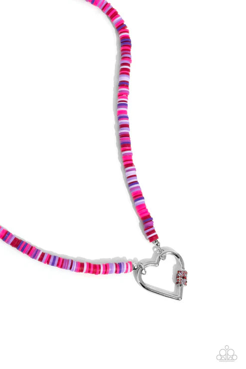 Paparazzi ♥ Clearly Carabiner - Red ♥ Necklace