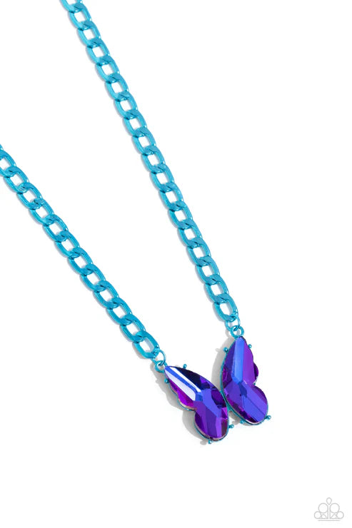 Paparazzi ♥ Fascinating Flyer - Blue ♥ Necklace