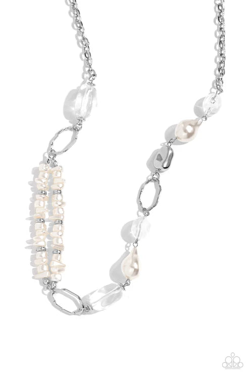 Paparazzi ♥ Easygoing Elegance - White ♥ Necklace