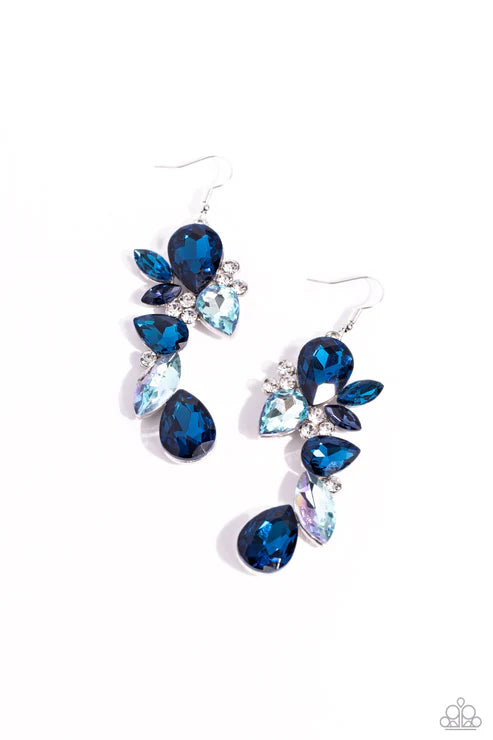 Paparazzi ♥ Fancy Flaunter - Blue ♥ Earrings
