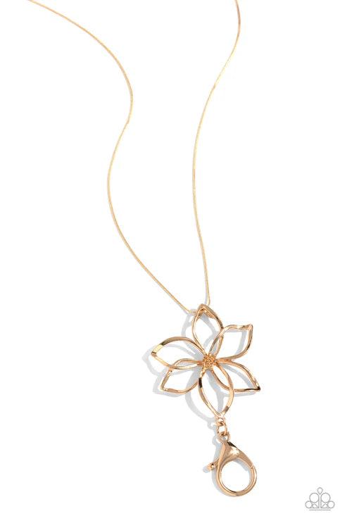 Paparazzi ♥ Flowering Fame - Gold ♥ Lanyard