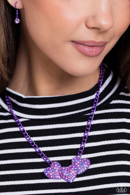 Paparazzi ♥ Low-Key Lovestruck - Purple ♥ Necklace