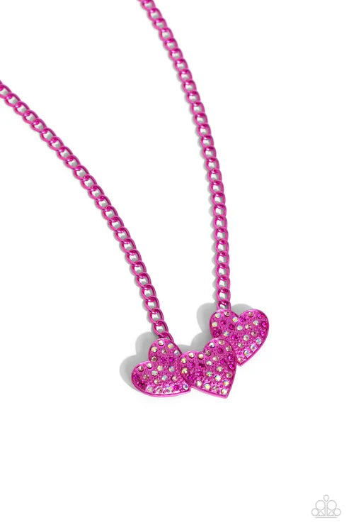 Paparazzi ♥ Low-Key Lovestruck - Pink ♥ Necklace