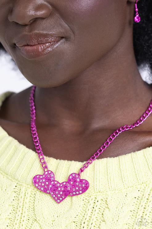 Paparazzi ♥ Low-Key Lovestruck - Pink ♥ Necklace