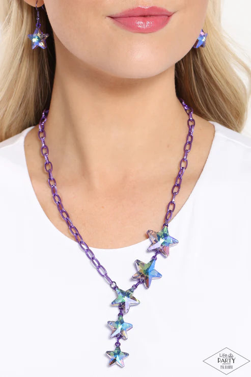 Paparazzi ♥ Star-Crossed Sparkle - Purple ♥ Necklace