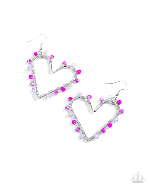 Paparazzi ♥ HEART of Your World - Pink ♥ Earrings