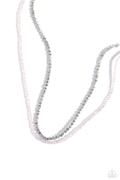 Paparazzi ♥ White-Collar Week - Pink ♥ Necklace