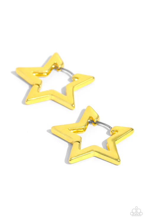 Paparazzi ♥ In A Galaxy STAR, STAR Away - Yellow ♥ Earrings