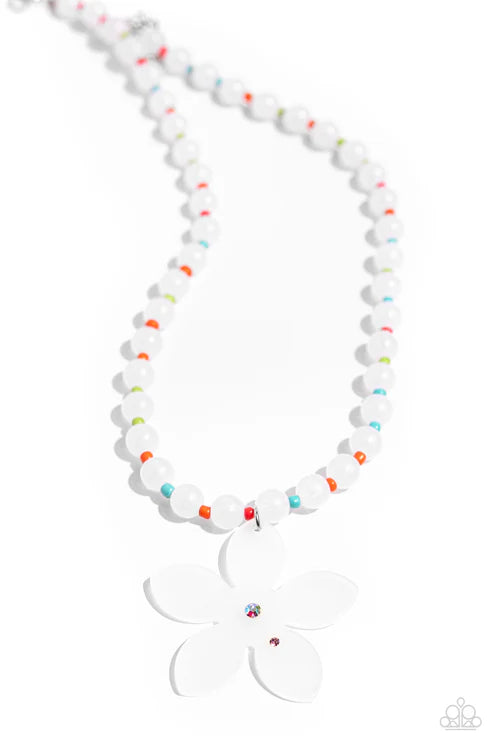 Paparazzi ♥ Nostalgic Novelty - White ♥ Necklace