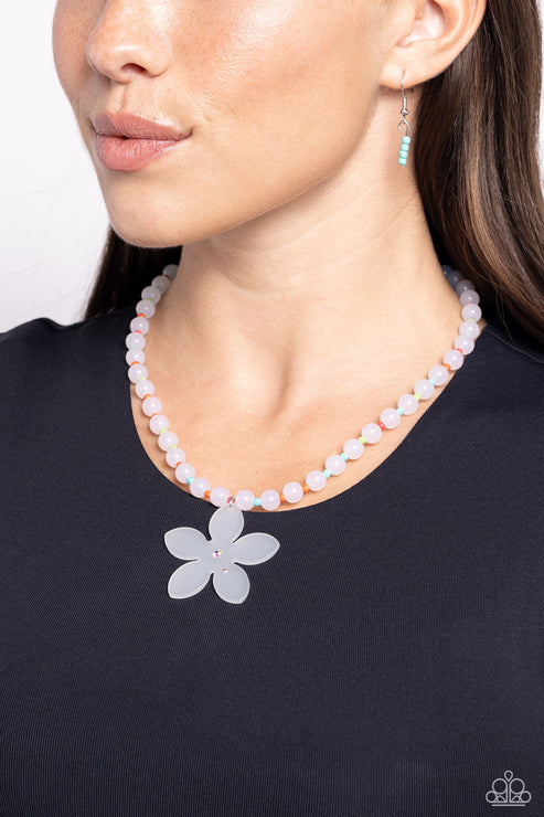 Paparazzi ♥ Nostalgic Novelty - White ♥ Necklace