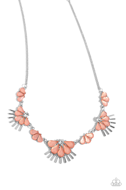 Paparazzi ♥ Fluttering Fan - Orange ♥ Necklace