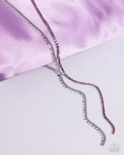 Paparazzi ♥ Elongated Eloquence - Red ♥ Necklace