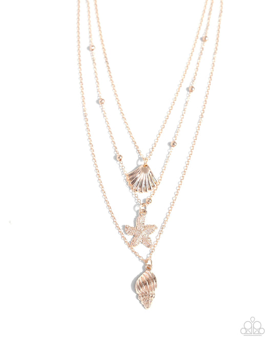 Paparazzi ♥ Seashell Sonata - Rose Gold ♥ Necklace