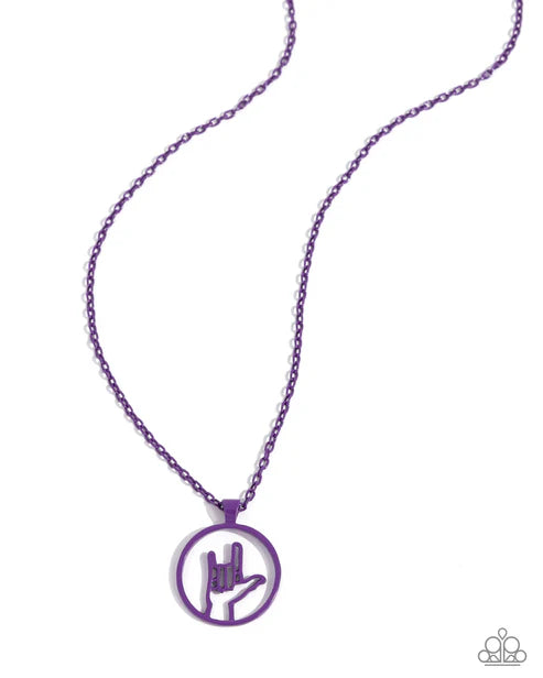 Paparazzi ♥ Abstract ASL - Purple ♥ Necklace