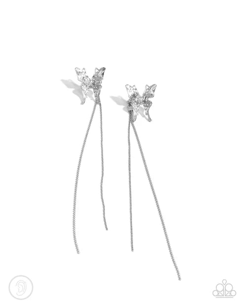 Paparazzi ♥ Take Flight - Silver ♥ Post Earrings