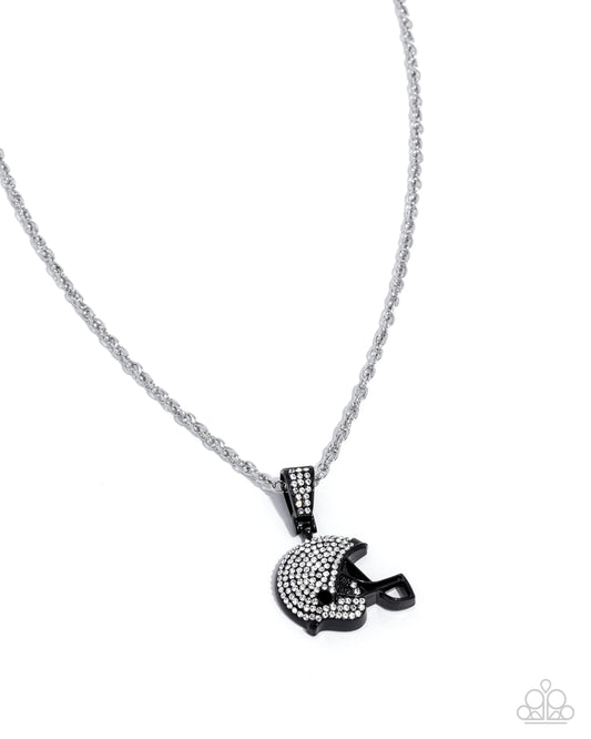 Paparazzi ♥ Helmet Headline - Black ♥ Necklace