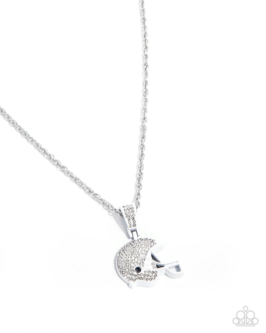 Paparazzi ♥ Helmet Headline - White ♥ Necklace