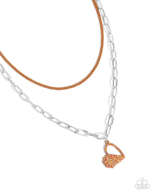 Paparazzi ♥ Love Comes and Goes... - Orange ♥ Necklace