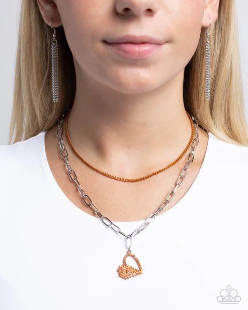 Paparazzi ♥ Love Comes and Goes... - Orange ♥ Necklace