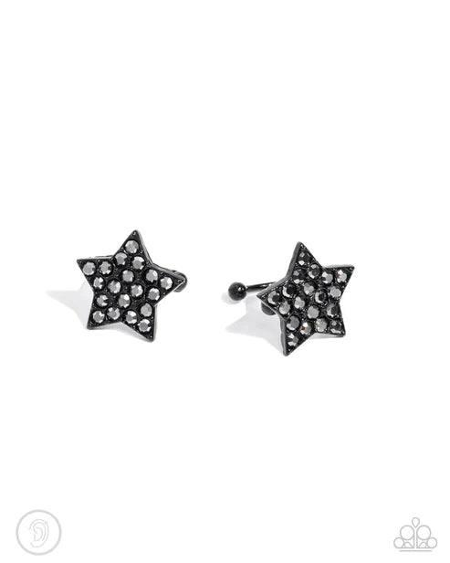 Paparazzi ♥ Stellar Skill - Black ♥ Post Earrings