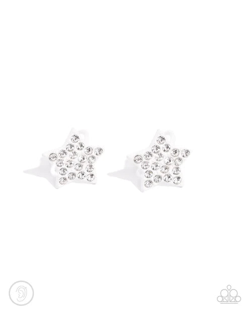 Paparazzi ♥ Stellar Skill - White ♥ Post Earrings