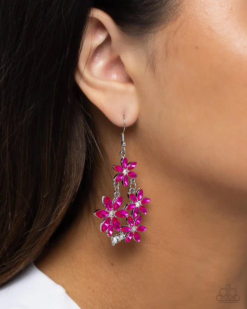 Paparazzi ♥ Floral Founder - Pink ♥ Earrings