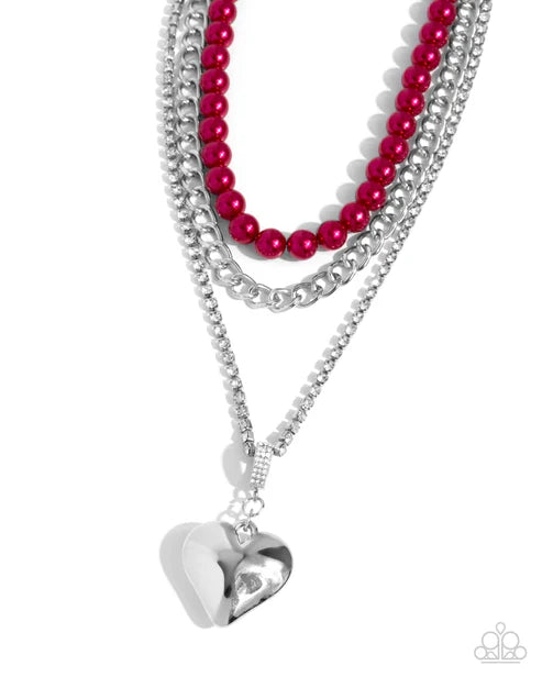 Paparazzi ♥ Easy Elevation - Red ♥ Necklace