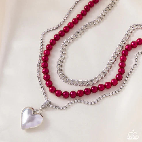 Paparazzi ♥ Easy Elevation - Red ♥ Necklace