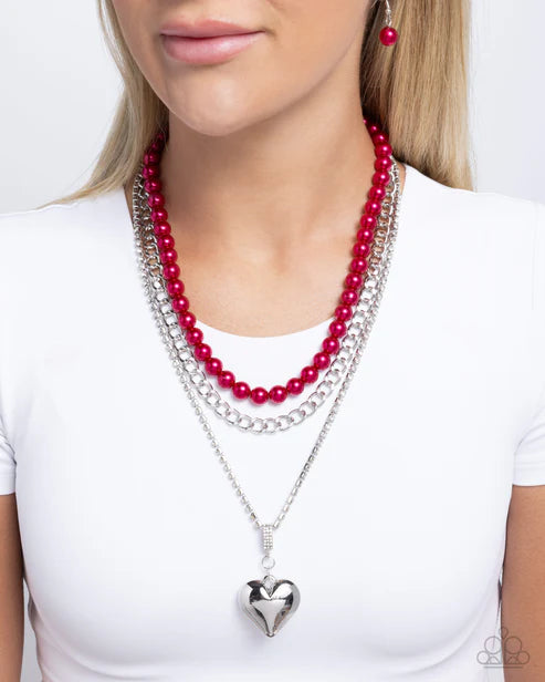 Paparazzi ♥ Easy Elevation - Red ♥ Necklace